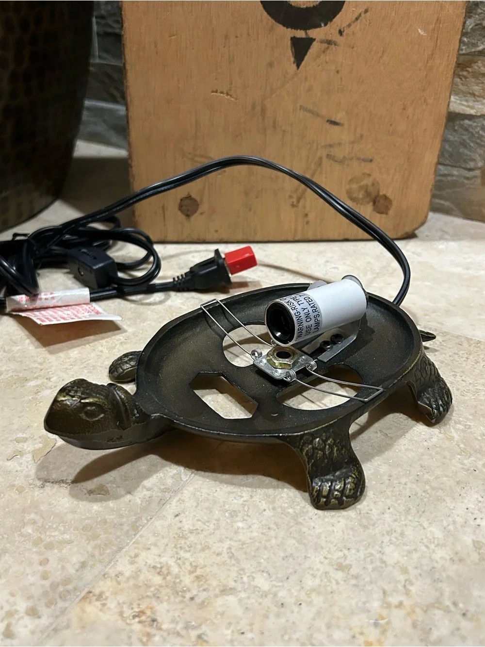 Vintage Tortoise Turtle Lamp Bronze metal BASE ONLY